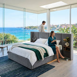 Audreamy Quorra Ottoman Bed Grey Velvet