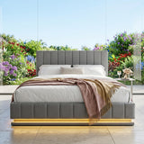 Audreamy Selene Ottoman Bed Grey Leather