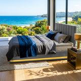 Audreamy Selene Ottoman Bed Grey Leather