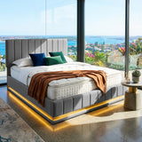 Audreamy Selene Ottoman Bed Grey Leather