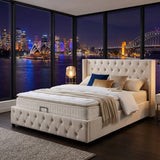 Audreamy Verona Ottoman Bed Beige Velvet