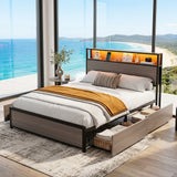 Audreamy Metal Bed Multifunctional bed Grey