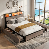 Audreamy Metal Bed Multifunctional bed Grey