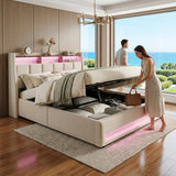 Audreamy Neo Ottoman Bed Beige Linen