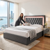 Audreamy Orionis Ottoman Bed Grey Velvet