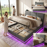 Audreamy Orion Ottoman Bed Grey Velvet