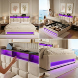 Audreamy Neo Ottoman Bed Beige Linen