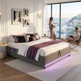 Ottoman Bed Grey Linen