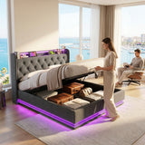 Audreamy Halo Ottoman Bed Grey Linen
