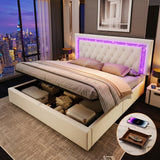 Audreamy Orionis Ottoman Bed Beige Velvet
