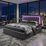 Audreamy Orionis Ottoman Bed Grey Velvet