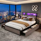 Audreamy Metal Bed Multifunctional bed Grey