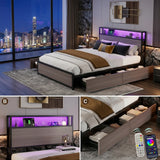 Audreamy Metal Bed Multifunctional bed Grey
