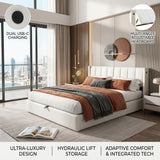 Audreamy Avalon Ottoman Bed White PU
