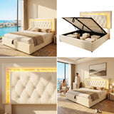 Audreamy Orionis Ottoman Bed Beige Velvet