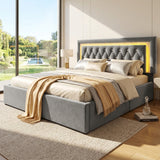 Audreamy Orionis Ottoman Bed Grey Velvet