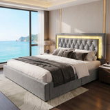 Audreamy Orionis Ottoman Bed Grey Velvet