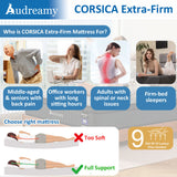Audreamy Corsica Mattress – 26 cm Euro Top Bamboo Charcoal Fabric 7-Zone Pocket Spring Orthopedic Support for Back & Spine Health Extra-Firm King