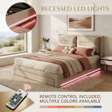 Audreamy Camden Ottoman Bed Beige Velvet