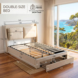 Audreamy Camden Ottoman Bed Beige Velvet