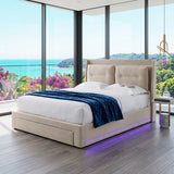 Audreamy Camden Ottoman Bed Beige Velvet