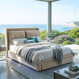 Audreamy Camden Ottoman Bed Beige Velvet
