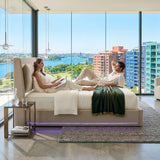 Audreamy Camden Ottoman Bed Beige Velvet