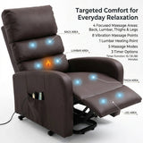 Recliner Armchair Power Massage Lift with Heat & Vibration for Elderly, Heavy Duty and Safety Motion Reclining Mechanism