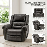 Large Power Lift Recliner Chairs with Massage and Heat for Elderly Big People, Massage Chair Heavy Duty Electric Faux Leather Reclining Chairs with USB Port and 2 Side Pockets