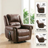Recliner Armchair Large Power Lift with Massage and Heat, Massage  Chair Heavy Duty Electric Faux Leather Reclining Chairs