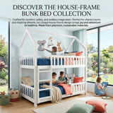 Audreamy Solvyn Castle-Shaped Wooden Bunk Bed White Single