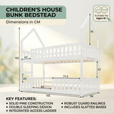Audreamy Solvyn Castle-Shaped Wooden Bunk Bed White Single