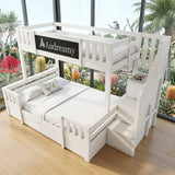 Audreamy Nimby Bunk Bed with Chalkboard for Kids White Wooden