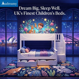 Audreamy Polara Bunk Bed with Storage for Kids White Wooden
