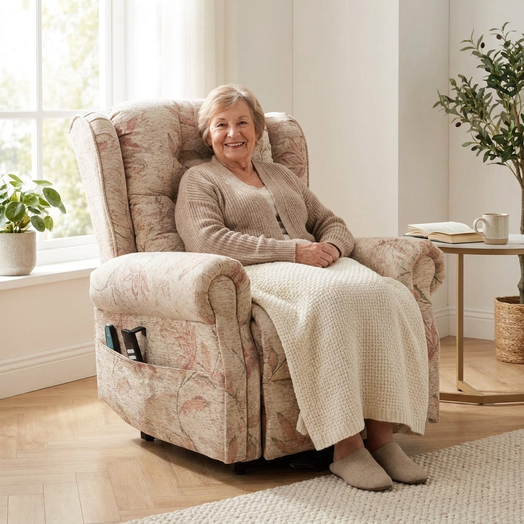 Recliner Armchair Dual Motor Lift Chair for Elderly Infinite Position Lay Flat Recliner with Heat Massage Up to 300 LBS Electric Power Lift Recliner Chair Sofa