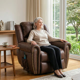 Recliner Armchair Large Power Lift with Massage and Heat, Massage  Chair Heavy Duty Electric Faux Leather Reclining Chairs