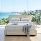 Audreamy Everley Ottoman Bed Beige Velvet