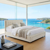 Audreamy Everley Ottoman Bed Beige Velvet