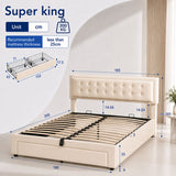 Audreamy Everley Ottoman Bed Beige Velvet