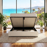 Audreamy Everley Ottoman Bed Beige Velvet