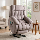 Recliner Armchair Electric Power Lift Sofa with Massage and Heat for Elderly 2 Side Pockets USB Ports Single Recliner Chairs