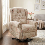 Recliner Armchair Dual Motor Lift Chair for Elderly Infinite Position Lay Flat Recliner with Heat Massage Up to 300 LBS Electric Power Lift Recliner Chair Sofa