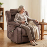Power Massage Lift Recliner Chair with Heat & Vibration for Elderly, Heavy Duty and Safety Motion Reclining Mechanism - Antiskid Fabric Sofa Contempoary Overstuffed Design