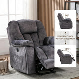(Pictures Change)Power Massage Lift Recliner Chair with Heat & Vibration for Elderly, Heavy Duty and Safety Motion Reclining Mechanism - Antiskid Fabric Sofa Contempoary Overstuffed Design