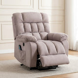Recliner Armchair Electric Power Lift Sofa with Massage and Heat for Elderly 2 Side Pockets USB Ports Single Recliner Chairs
