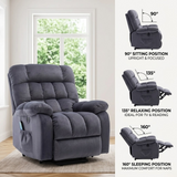 Recliner Armchair Electric Power Lift Sofa with Massage and Heat for Elderly 2 Side Pockets USB Ports Single Recliner Chairs