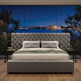 Audreamy Maelis Ottoman Bed Grey Velvet