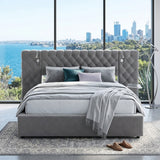 Audreamy Maelis Ottoman Bed Grey Velvet