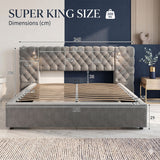 Audreamy Maelis Ottoman Bed Grey Velvet