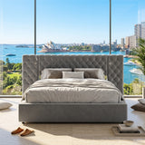 Audreamy Maelis Ottoman Bed Grey Velvet